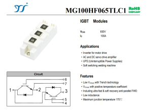 扬杰科技MG100HF065TLC1 IGBT模块：高效能电机驱动的理想选择